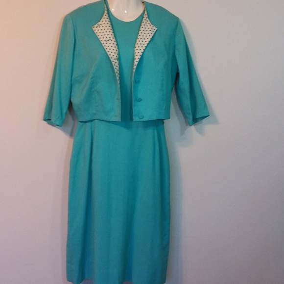 Vintage Dresses & Skirts - Vintage 50's 2PC Fitted Linen Dress